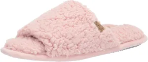 Dearfoams Women's Lane Fluffy Teddy Slide Slipper