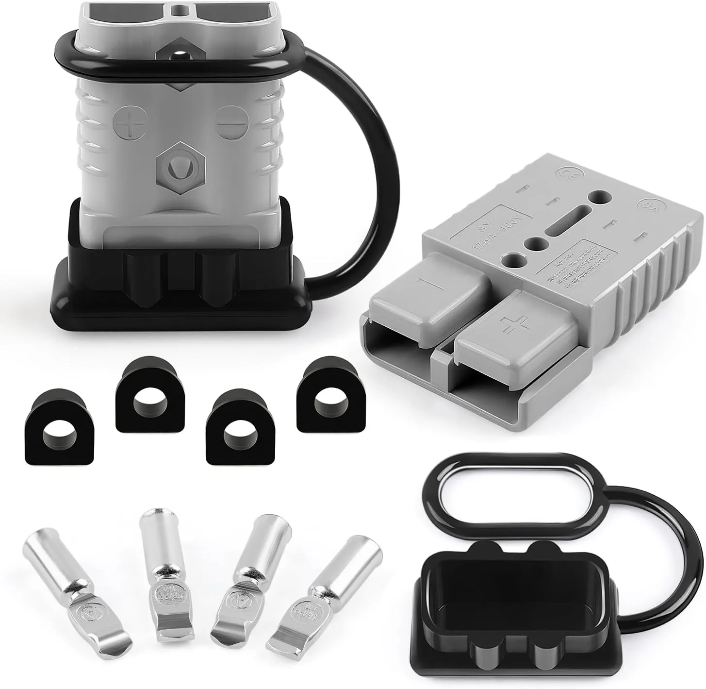 Delgada 175A Battery Quick Connect for 1/0AWG Cable 600V Battery Quick Connect/Disconnect 175Amp Power Connector Plug Kit 12V Winch Trailer