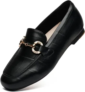 DeYashopin Womens Loafers Shoes Fashion Low Heel Slip on Shoes Comfortable Driving Flats