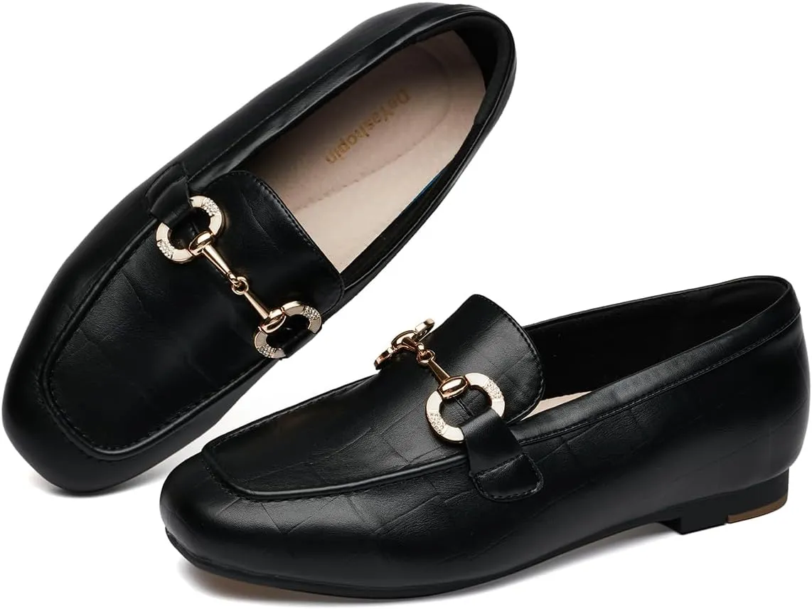 DeYashopin Womens Loafers Shoes Fashion Low Heel Slip on Shoes Comfortable Driving Flats