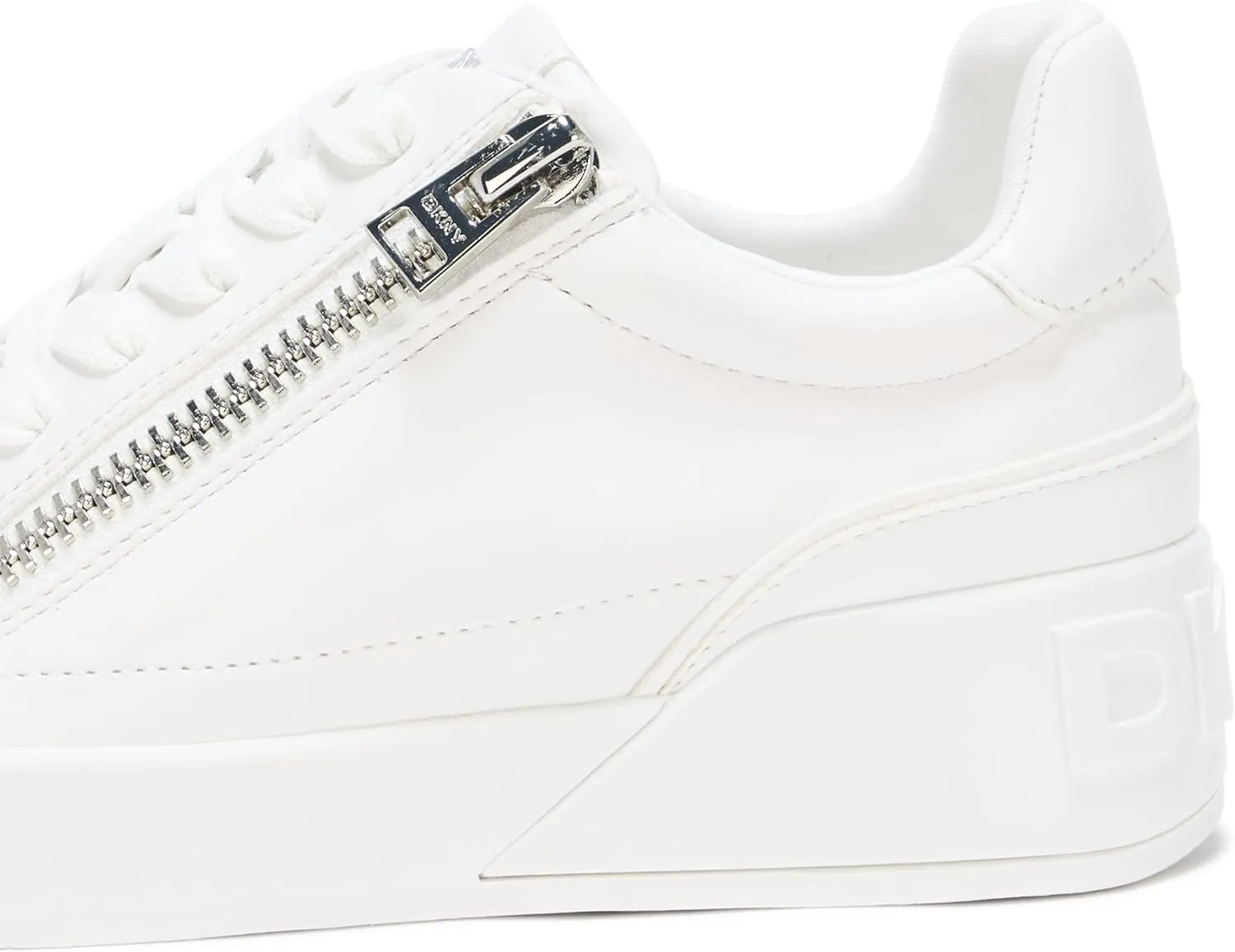 DKNY Women's Mei Everyday Lace Up Sneaker with Side Zipper