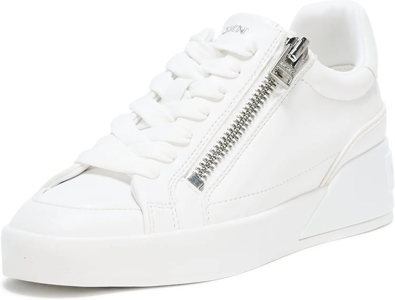 DKNY Women's Mei Everyday Lace Up Sneaker with Side Zipper
