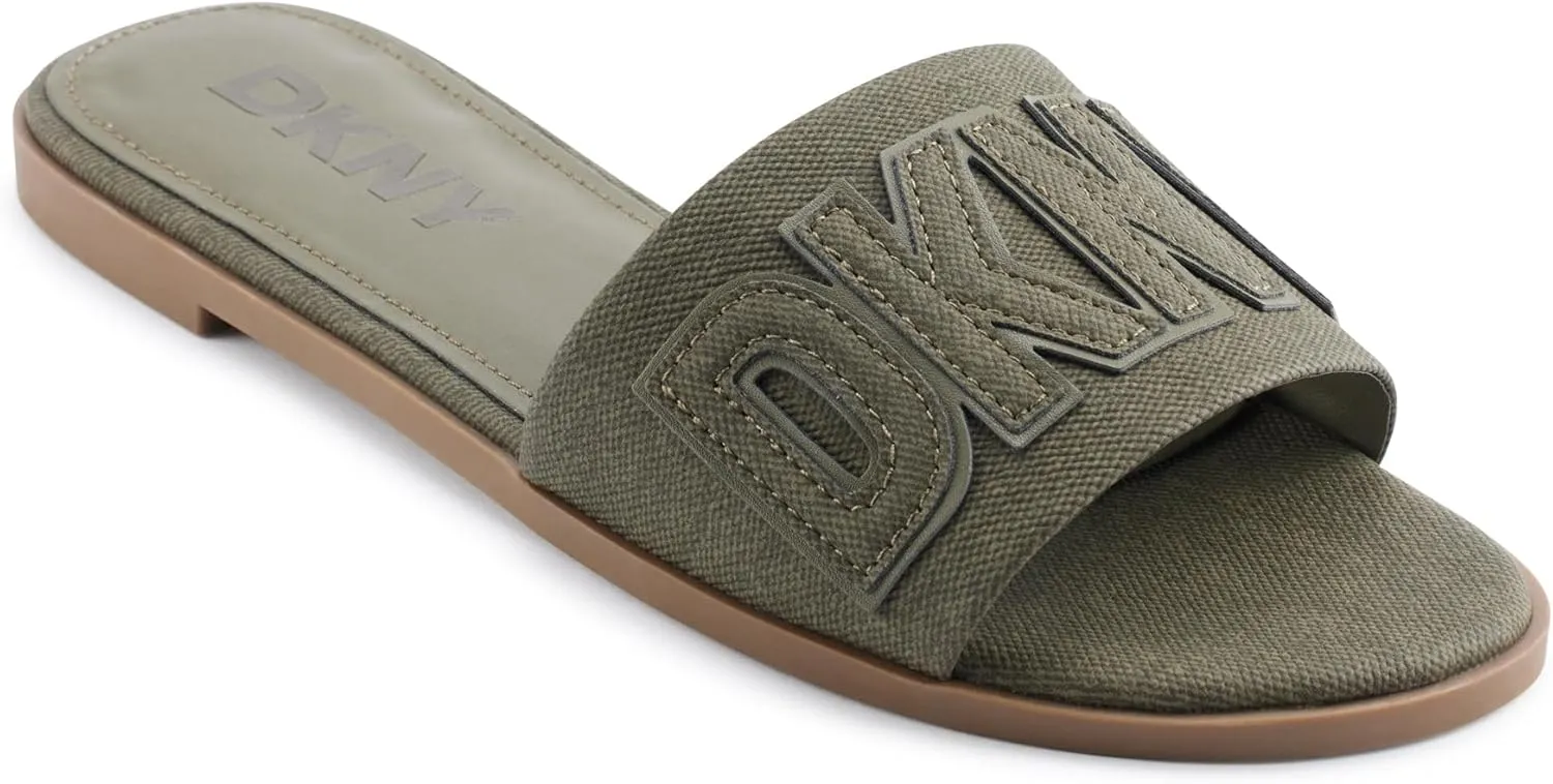 DKNY Women's Willow Flat Slide Sandal with Logo