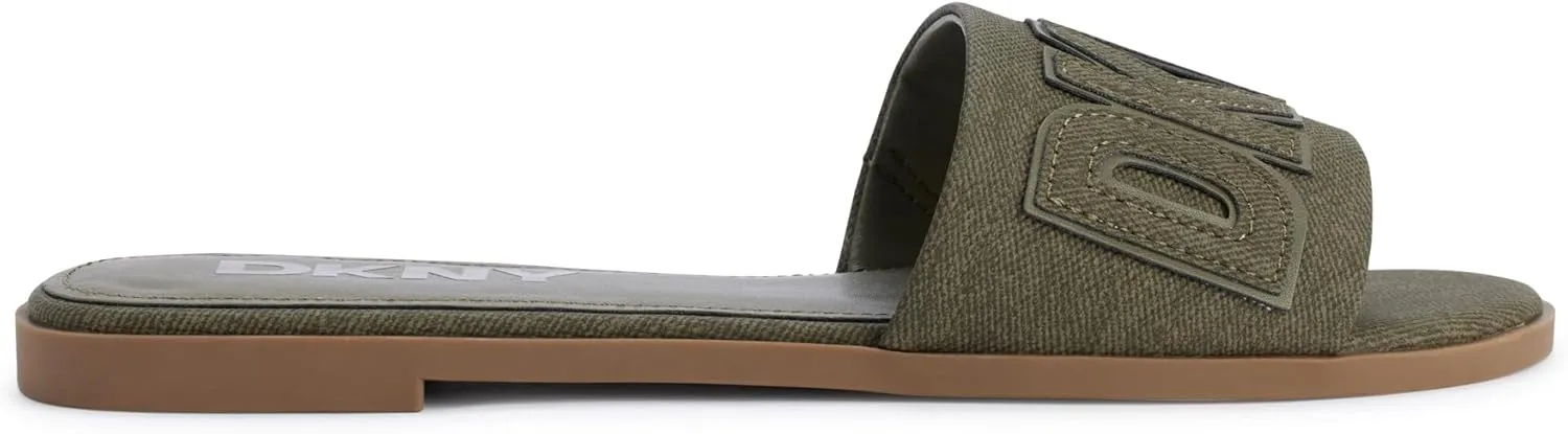 DKNY Women's Willow Flat Slide Sandal with Logo