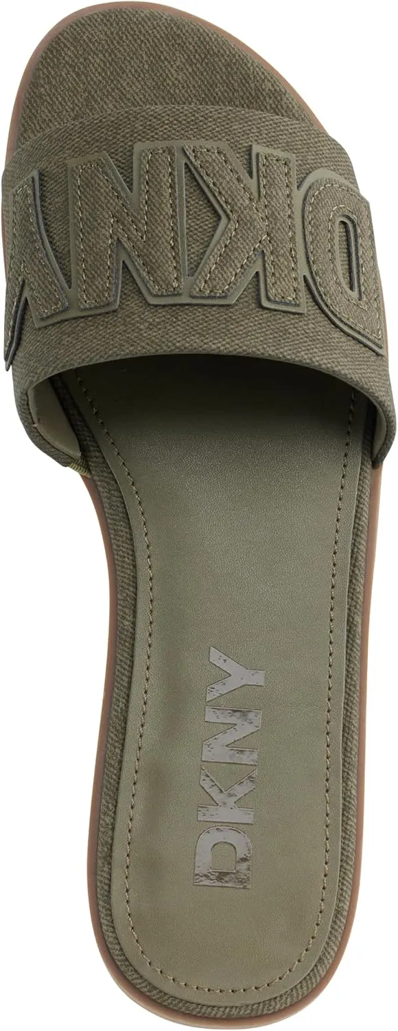 DKNY Women's Willow Flat Slide Sandal with Logo