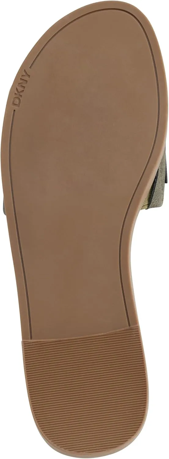 DKNY Women's Willow Flat Slide Sandal with Logo