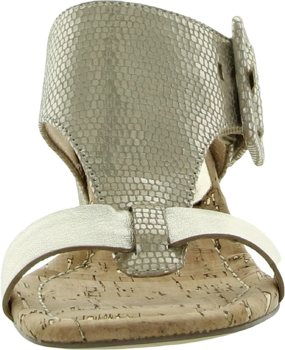 Donald Pliner Women's Ofelia Python Print Upper Cork Wedge Heel Heeled, Comfortable, Leather, Slide Sandals