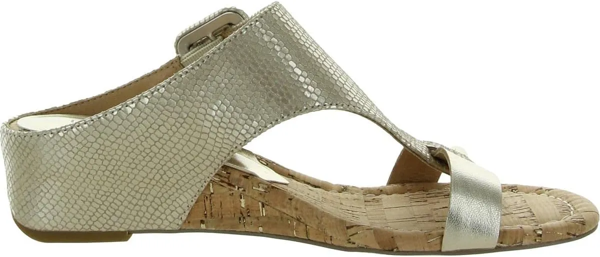 Donald Pliner Women's Ofelia Python Print Upper Cork Wedge Heel Heeled, Comfortable, Leather, Slide Sandals