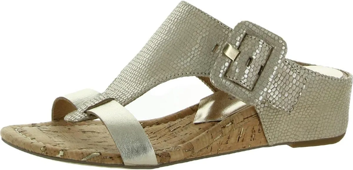 Donald Pliner Women's Ofelia Python Print Upper Cork Wedge Heel Heeled, Comfortable, Leather, Slide Sandals