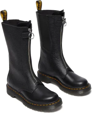 Dr. Martens Women's 1b99 Front Zip Leather Mid Calf Boots Combat
