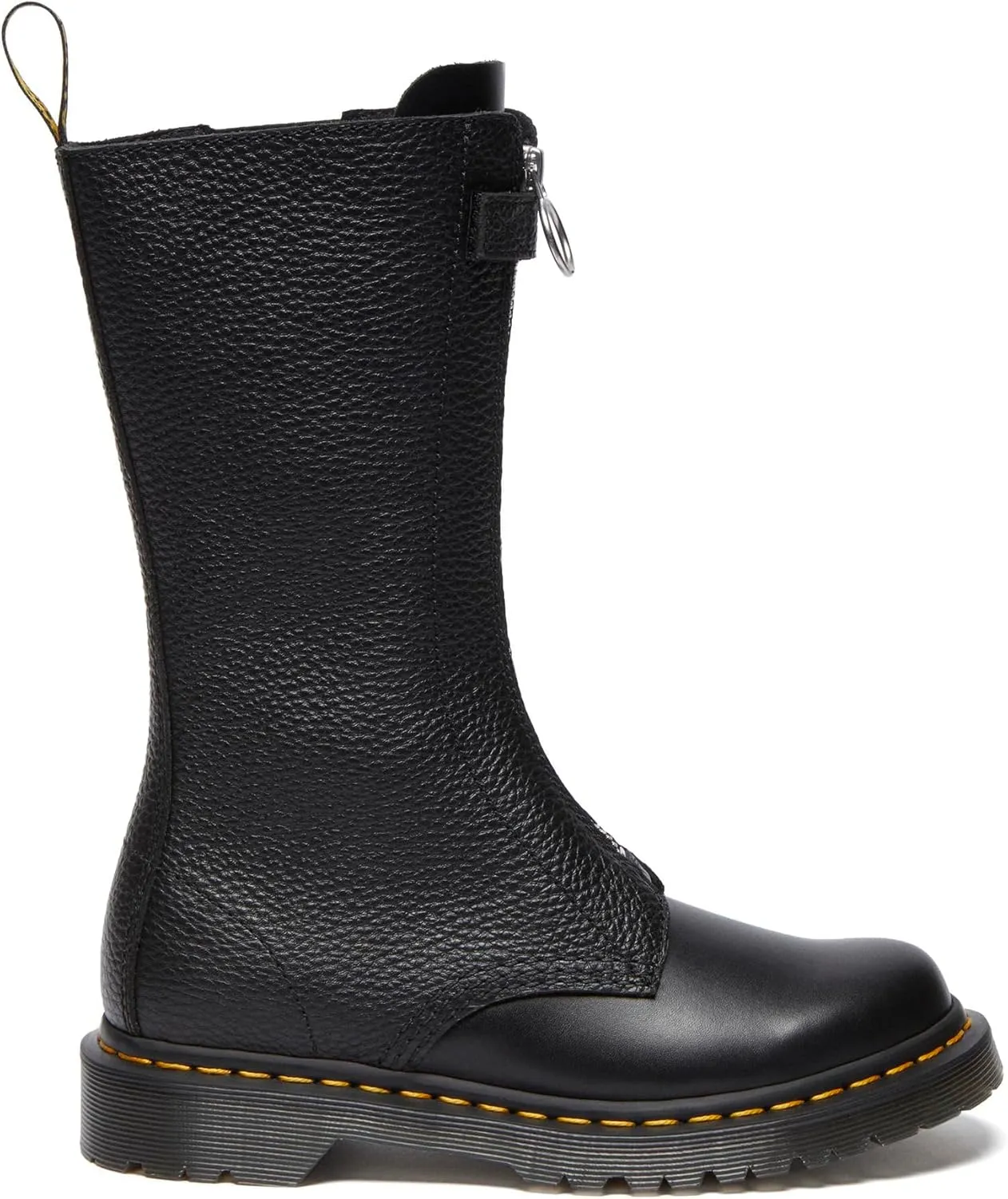 Dr. Martens Women's 1b99 Front Zip Leather Mid Calf Boots Combat