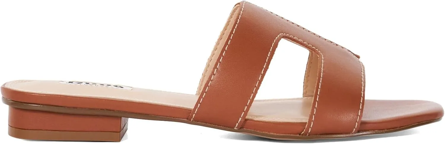 Dune London Women's Loupe Slide Sandal, Tan, 6