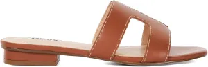 Dune London Women's Loupe Slide Sandal, Tan, 6