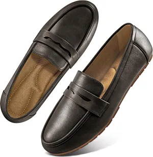 Ecetana Women Loafers Comfortable Shoes Casual Slip on Penny Moccasins Flats for Walking Driving Business