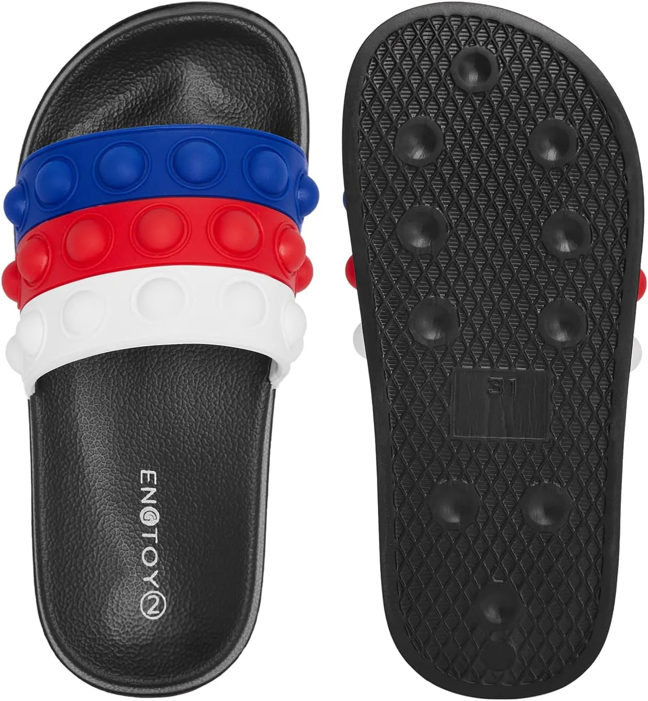 Engtoy Kid Boys Girls Slides Sandals For Kid Unisex Child Slippers Lightweight Non-slip Open Toe Comfy Shower Beach Funny Slide Sandals
