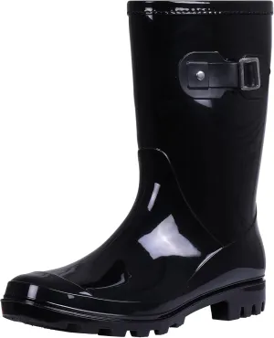 Evshine Women's Mid Calf Rain Boots Waterproof Garden Shoes