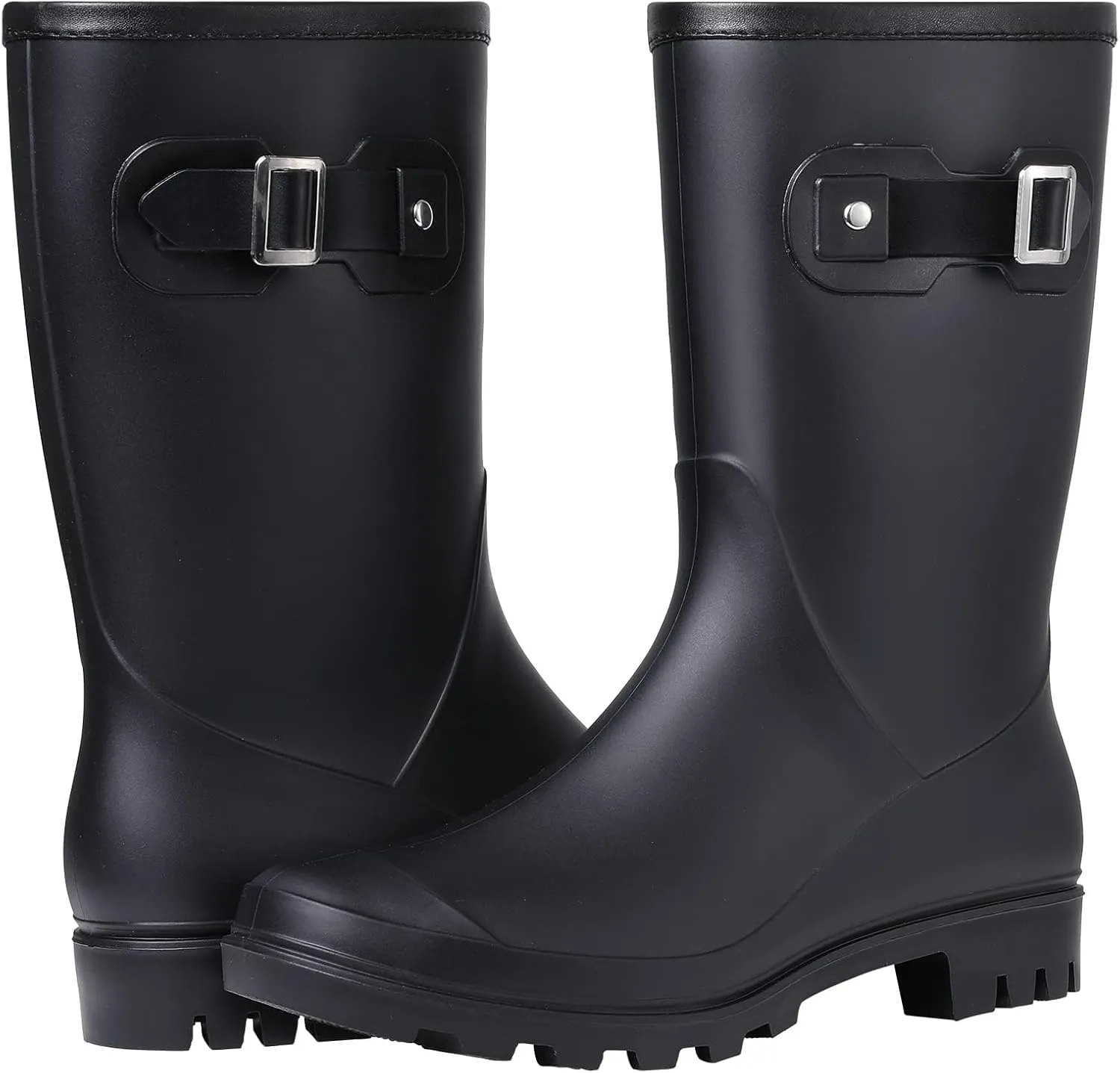 Evshine Women's Mid Calf Rain Boots Waterproof Garden Shoes