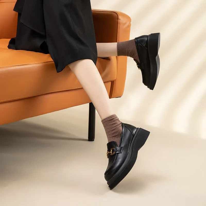 Extensive catalogue Leather With Chain Loafers Unique selection