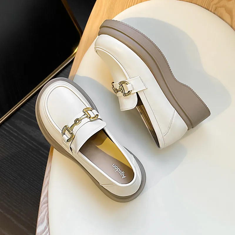 Extensive catalogue Leather With Chain Loafers Unique selection