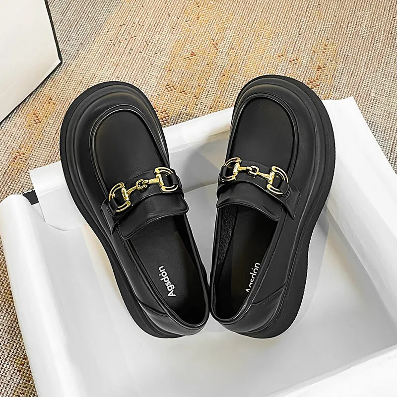 Extensive catalogue Leather With Chain Loafers Unique selection