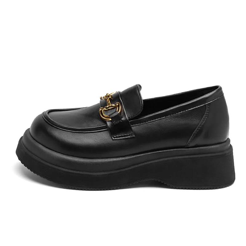 Extensive catalogue Leather With Chain Loafers Unique selection