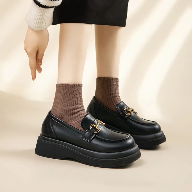 Extensive catalogue Leather With Chain Loafers Unique selection