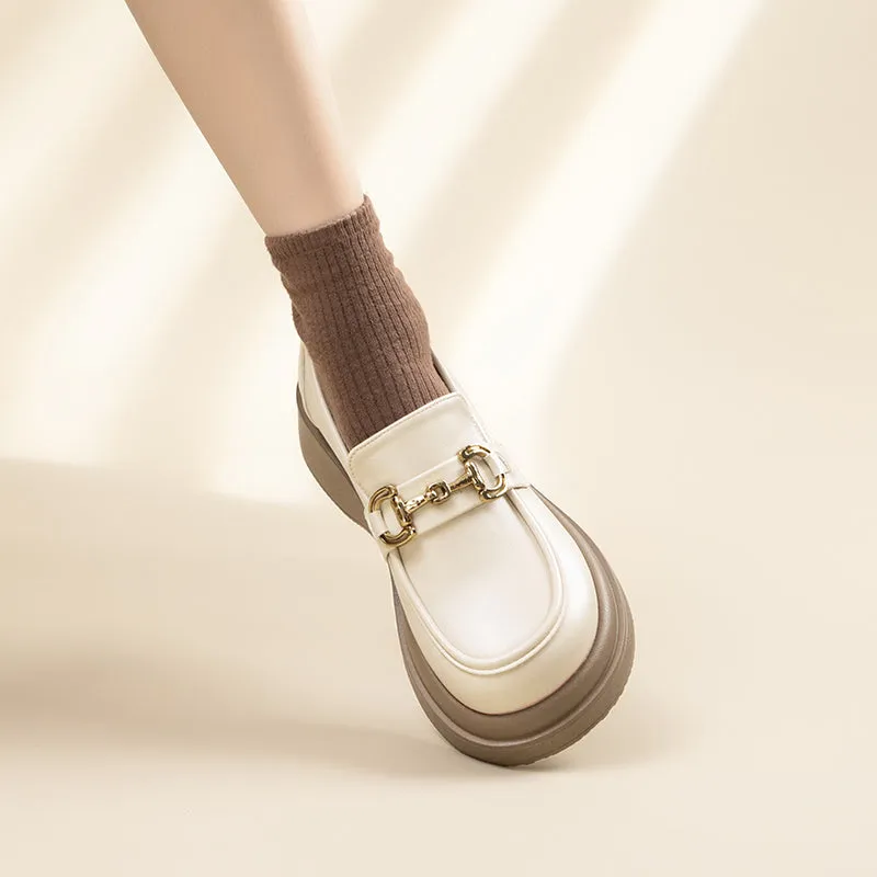 Extensive catalogue Leather With Chain Loafers Unique selection