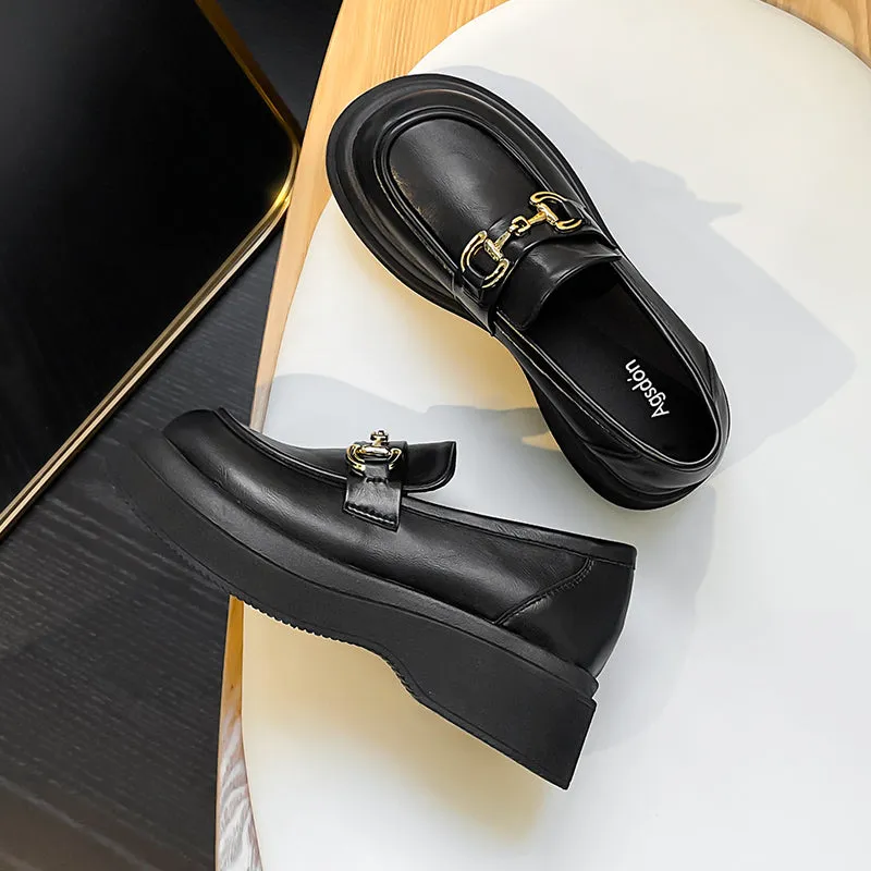 Extensive catalogue Leather With Chain Loafers Unique selection