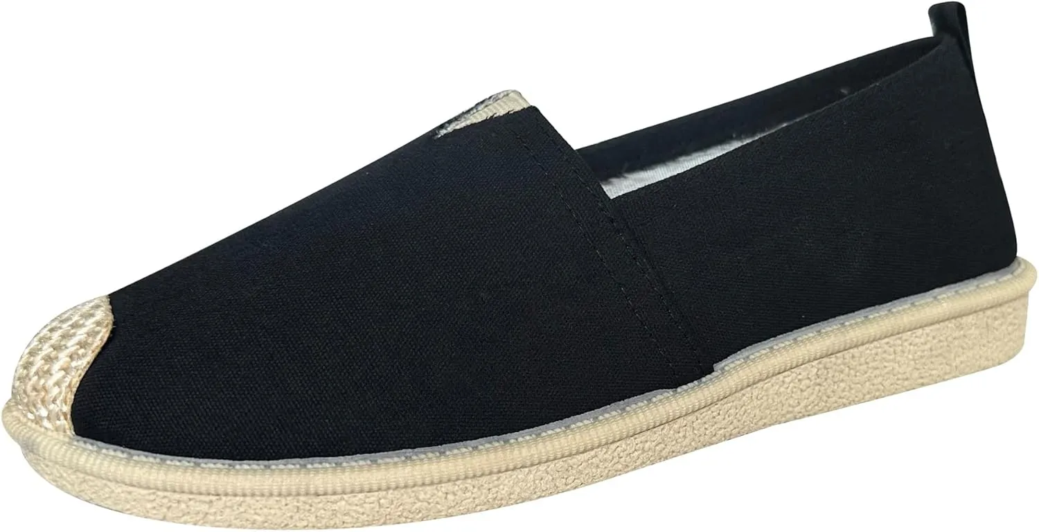 eYLun Women Loafers Slip On Shoes Canvas Flats Work Shoes Casual Comfortable Walking Shoes