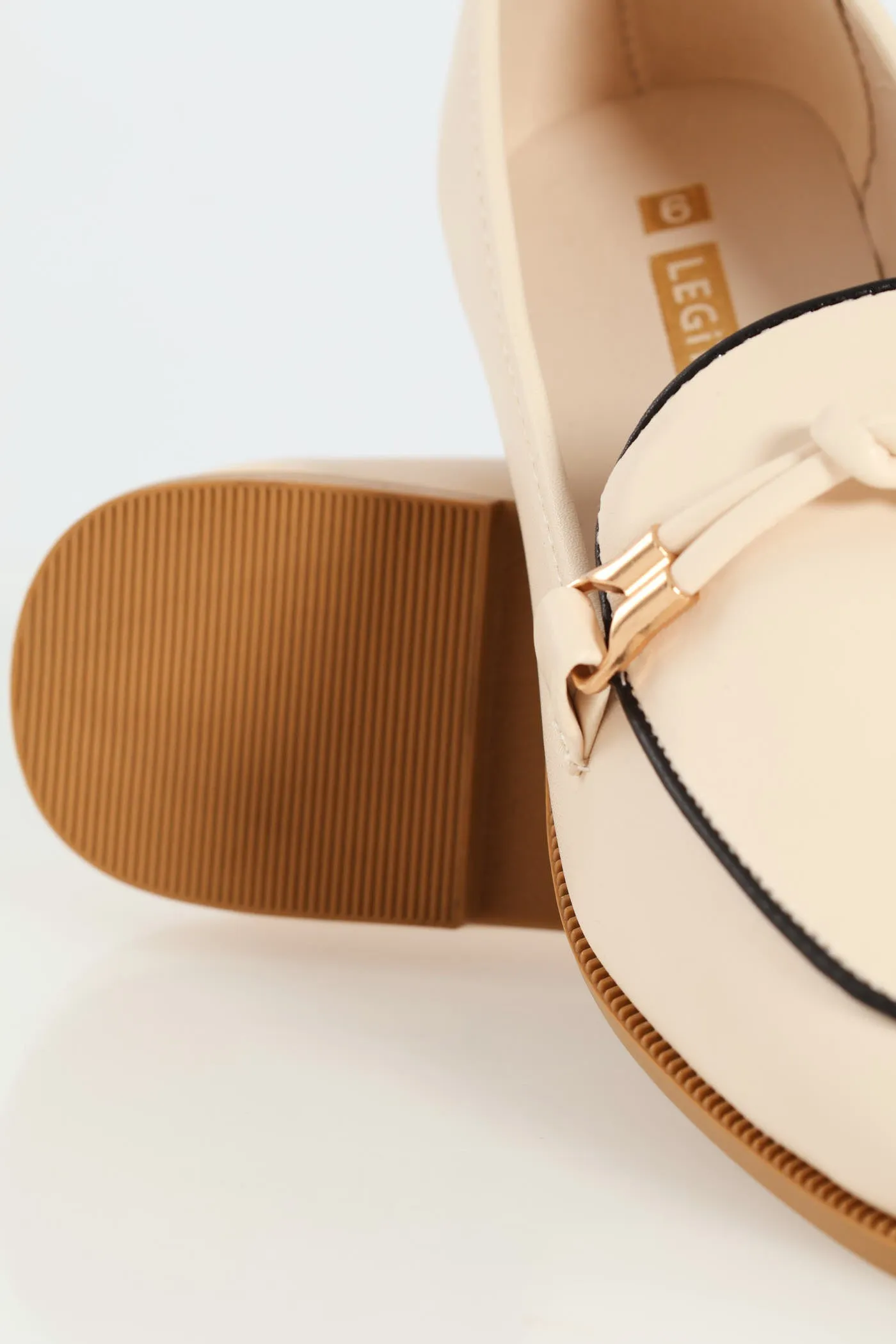 Fabric Knot Binding Loafer - Cream