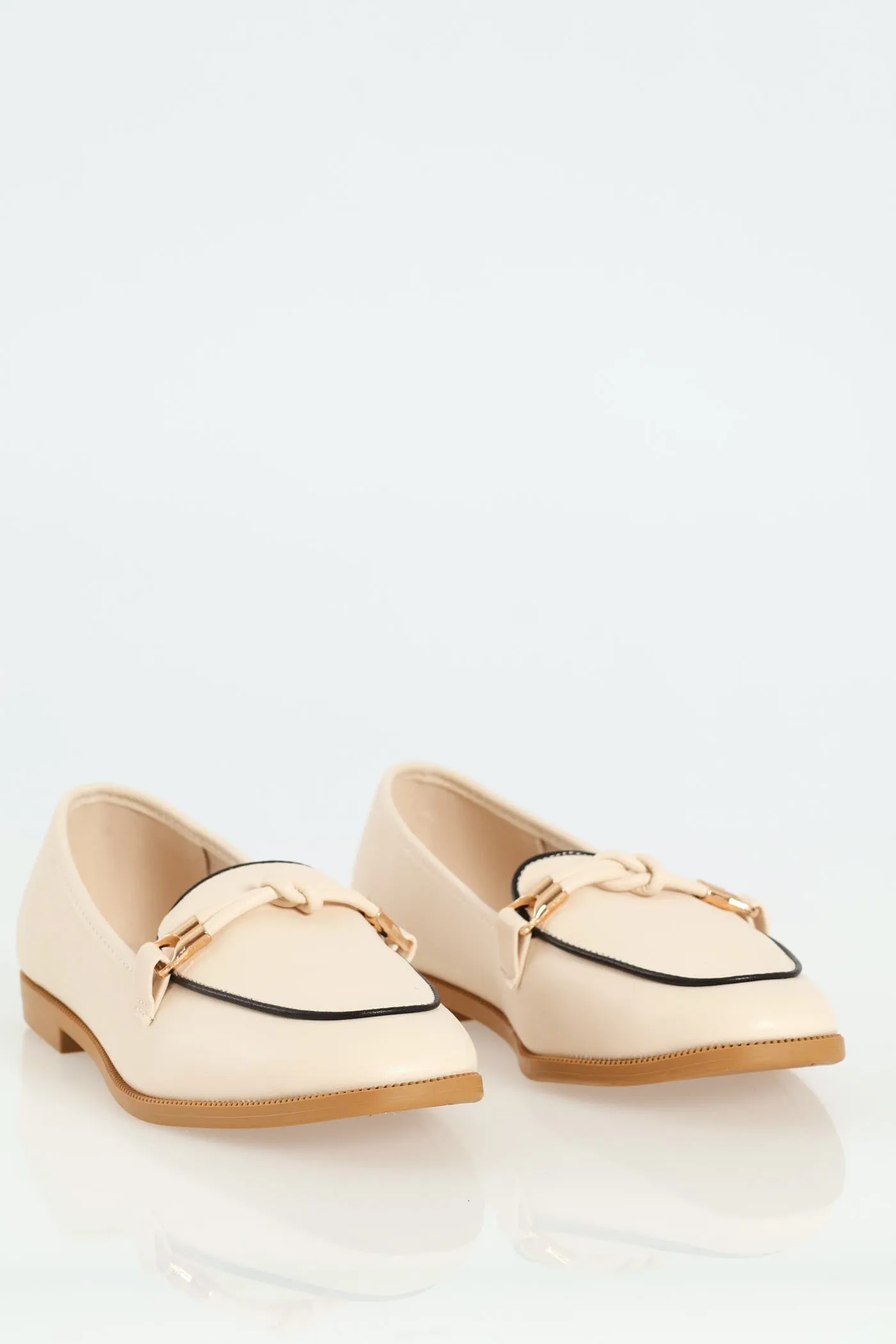 Fabric Knot Binding Loafer - Cream