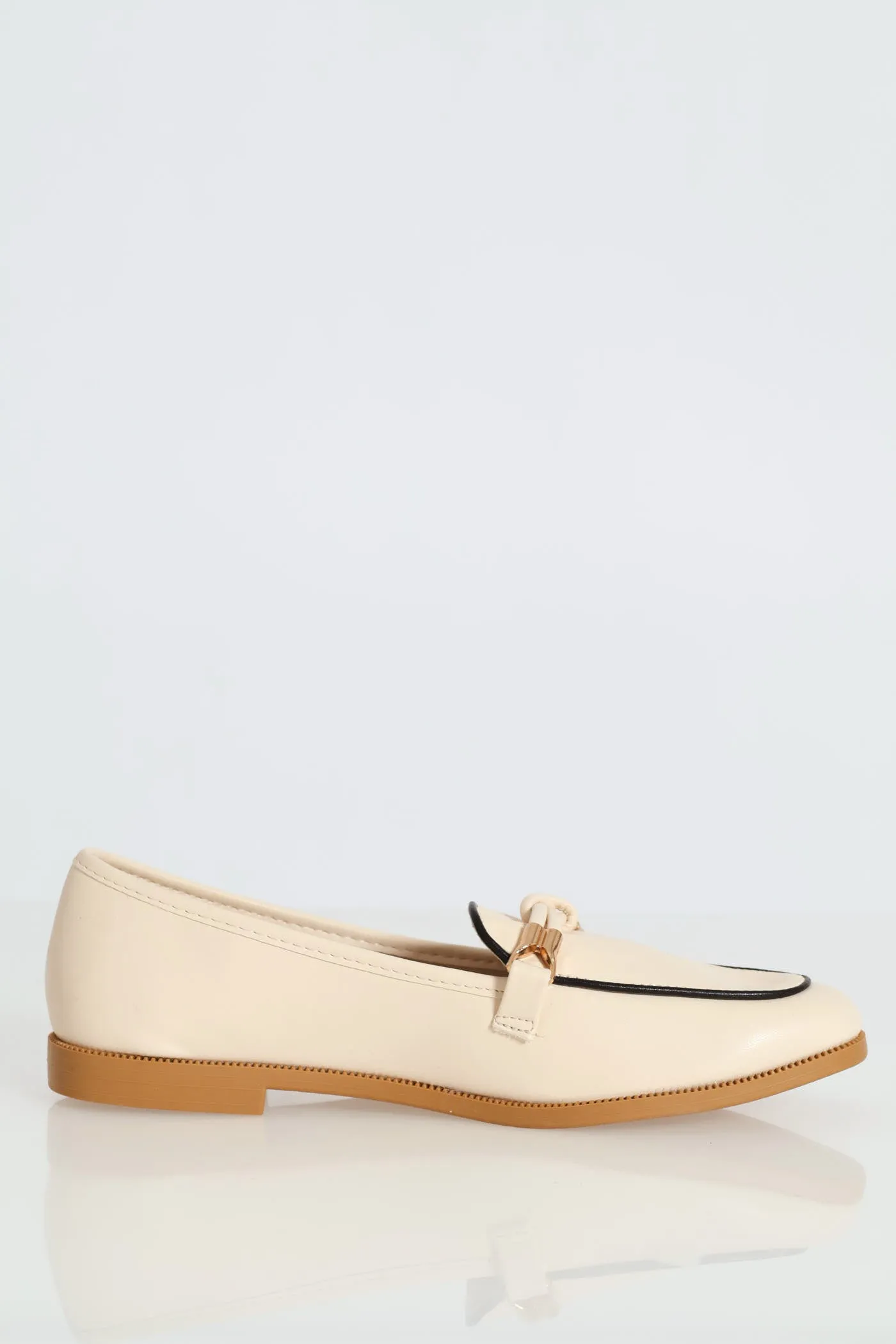 Fabric Knot Binding Loafer - Cream