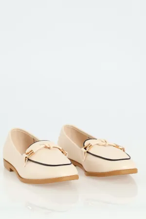 Fabric Knot Binding Loafer - Cream