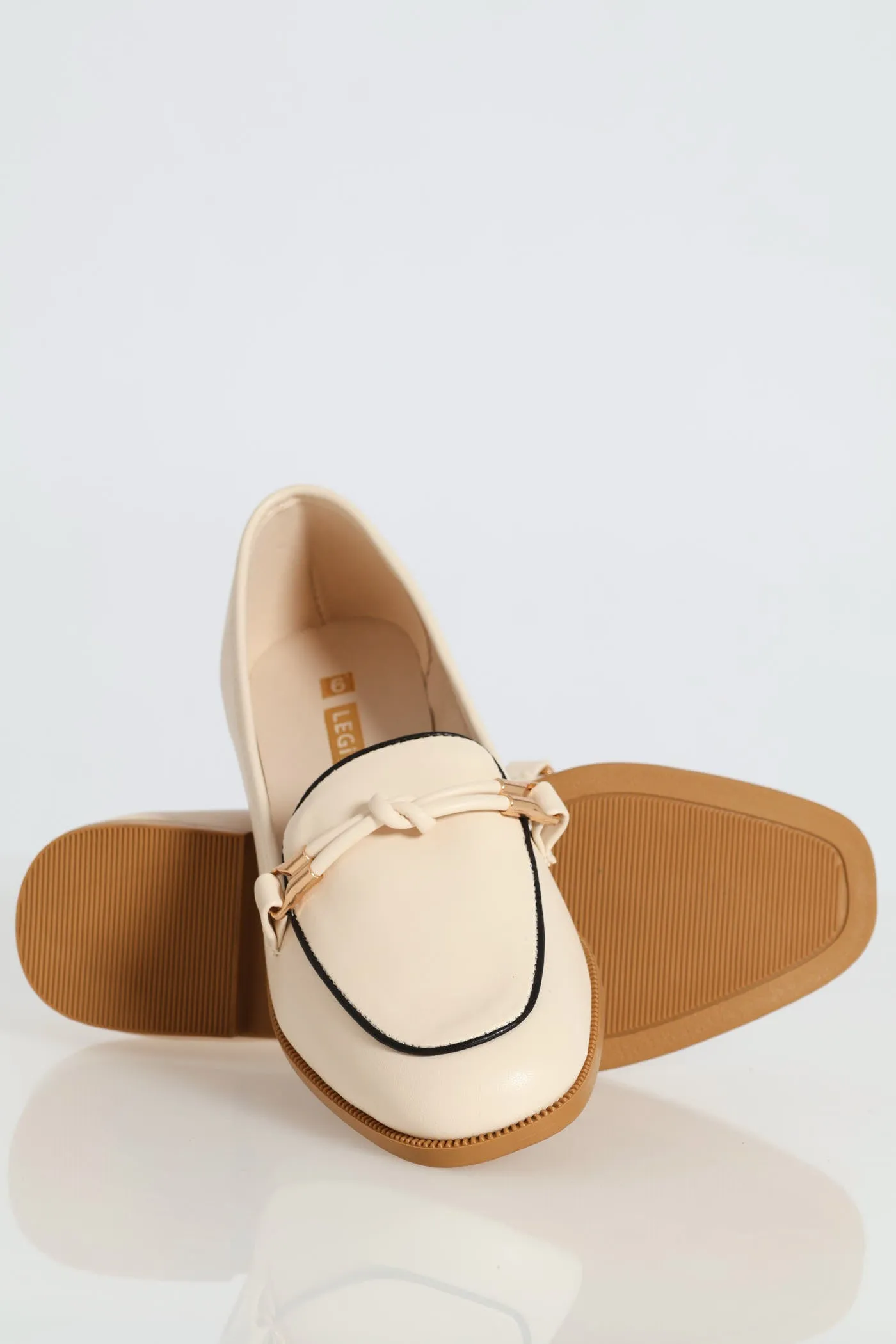 Fabric Knot Binding Loafer - Cream