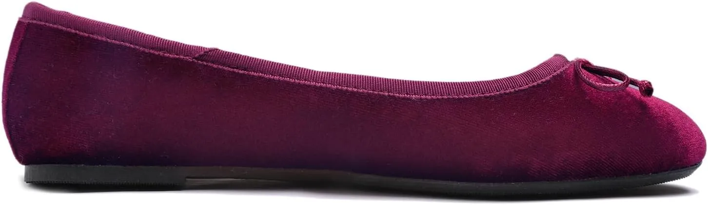 FEVERSOLE Women's Ultra Soft Colorful Memory Foam Cushioned Faux Suede Home Ballet Flats