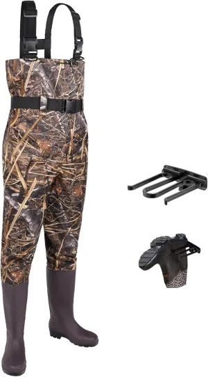 Fishing Waders for Men with Boots Womens Chest Waders 2-Ply Nylon/PVC Waterproof for Hunting with Boot Hanger