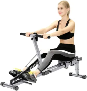 Fitness Equipment Multi-Function Home Foldable Rowing Machines 90° Folding Storage Adjustable Resistance Aerobic Exercise Compact Folding Rowing Machine Silent Slimming Fitness Equipment