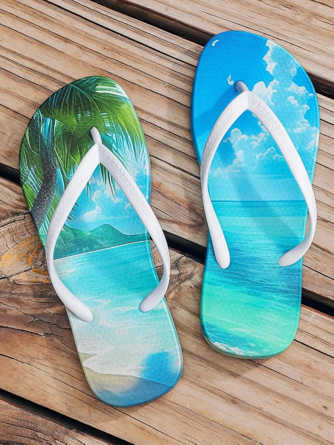 Flip Flops for Women Slip on Walking Thong Sandals Arch Support Beach Pool Slide Slippers