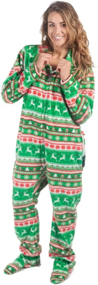 Forever Lazy Footed Adult Onesies, One-Piece Pajama Jumpsuits for Men and Women, Unisex. with Detachable Feet.