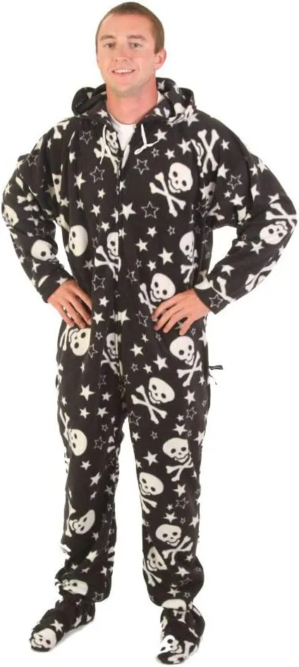 Forever Lazy Footed Adult Onesies, One-Piece Pajama Jumpsuits for Men and Women, Unisex. with Detachable Feet.