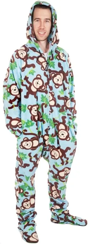 Forever Lazy Footed Adult Onesies, One-Piece Pajama Jumpsuits for Men and Women, Unisex. with Detachable Feet.
