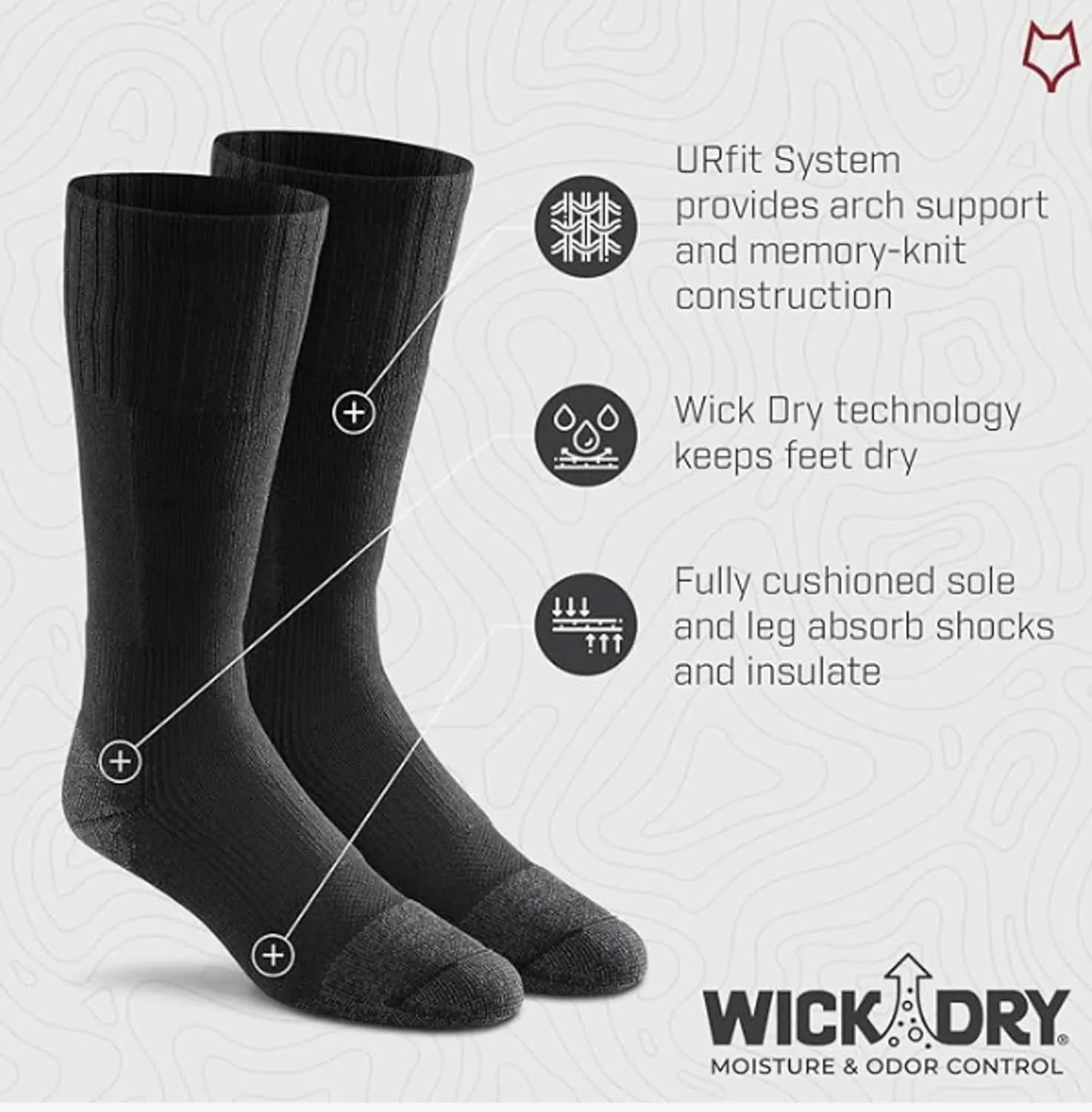 Fox River Tactical Boot Socks, Mid-Calf, Wick Dry, Quick Dry Fibers, Memory-Knit Construction, Shock Absorbing, Army Colors