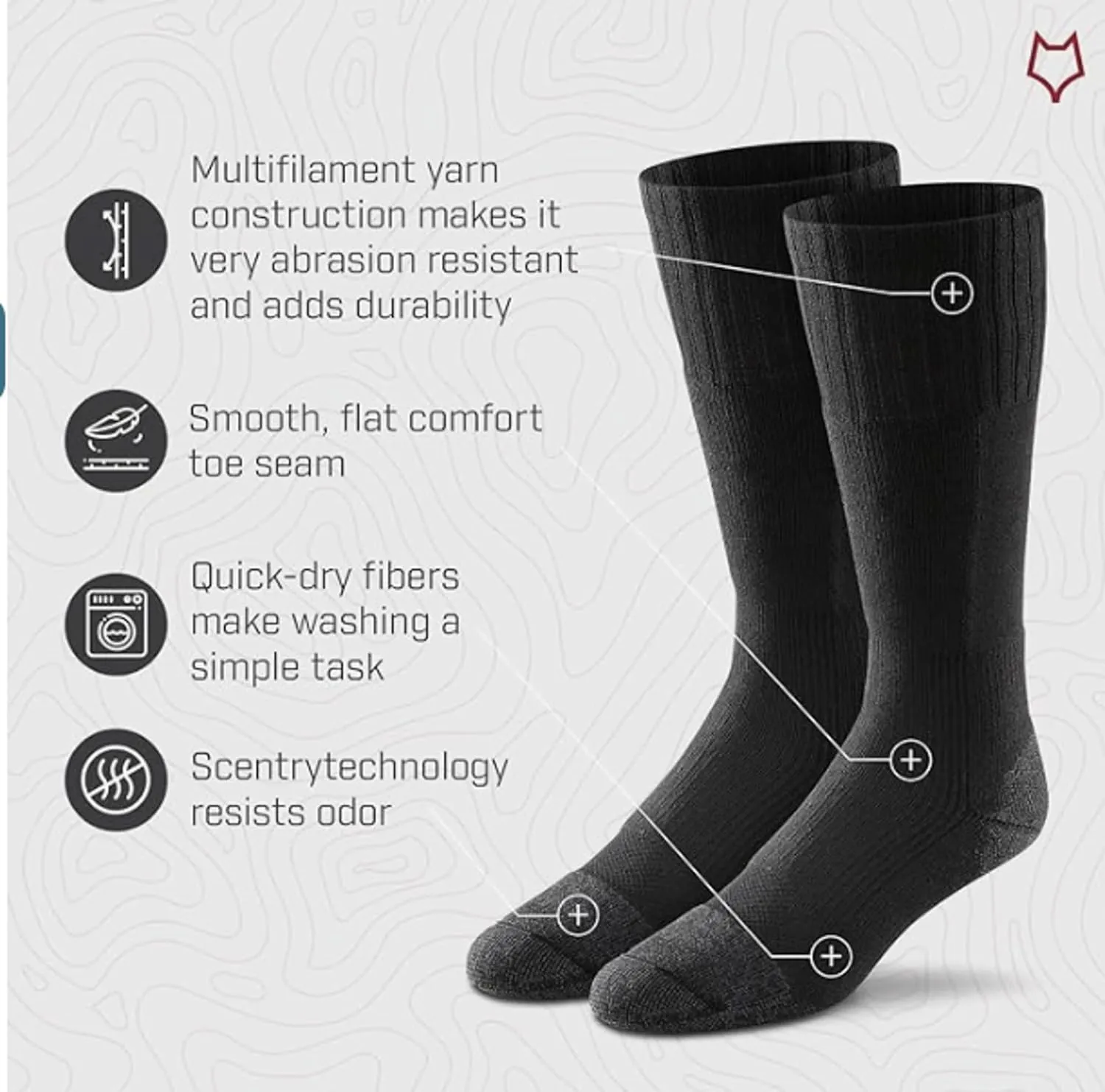 Fox River Tactical Boot Socks, Mid-Calf, Wick Dry, Quick Dry Fibers, Memory-Knit Construction, Shock Absorbing, Army Colors