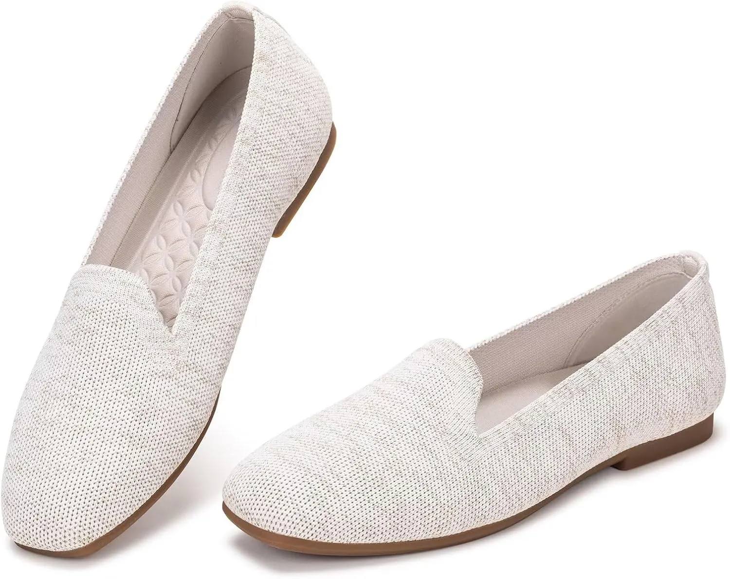 Frank Mully Women's Loafer Flats Square Toe Comfortable Office Work Shoes, Cute Penny Loafer Slip On Walking Driving Shoes