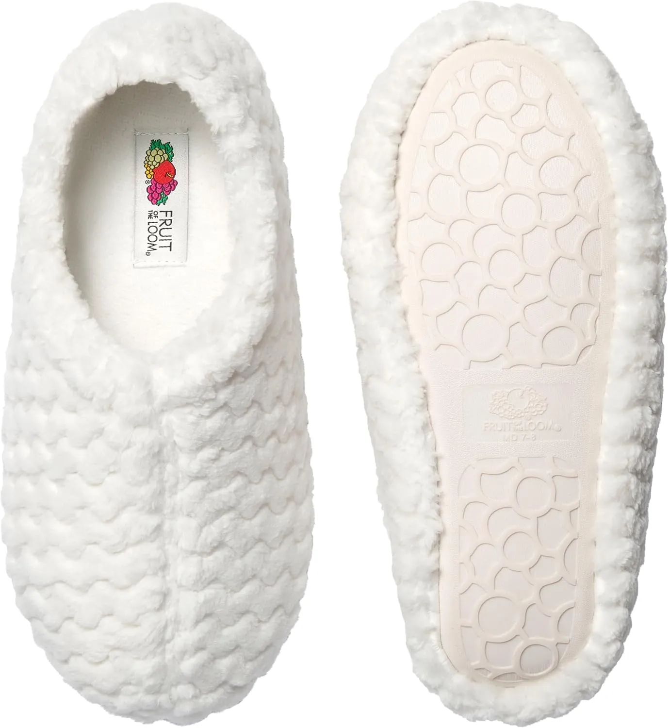 Fruit of the Loom House Slippers For Women, Memory Foam Insole, Indoor Outdoor, Comfy, Chevron