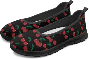 Fruit Print Shoes for Women Slip On Low Cut Loafer Flats Mesh Non Slip Indoor Outdoor Comfortable Shoes for Everyday Wear