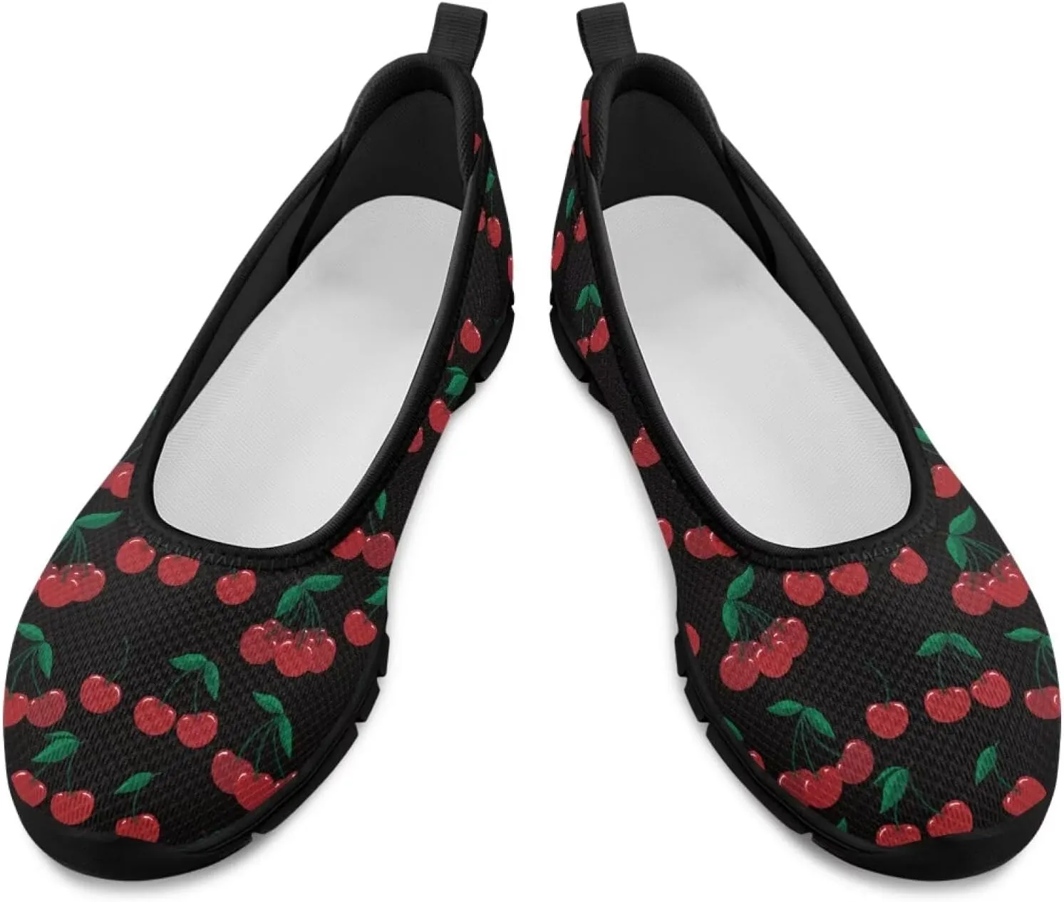 Fruit Print Shoes for Women Slip On Low Cut Loafer Flats Mesh Non Slip Indoor Outdoor Comfortable Shoes for Everyday Wear