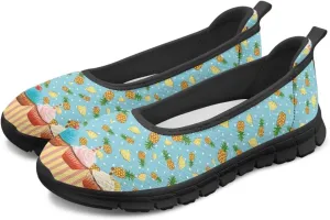 Fruit Print Shoes for Women Slip On Low Cut Loafer Flats Mesh Non Slip Indoor Outdoor Comfortable Shoes for Everyday Wear
