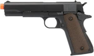 Full Metal R31 1911 Gas Blowback Airsoft Pistol w/Black Barrel Army Armament - Black