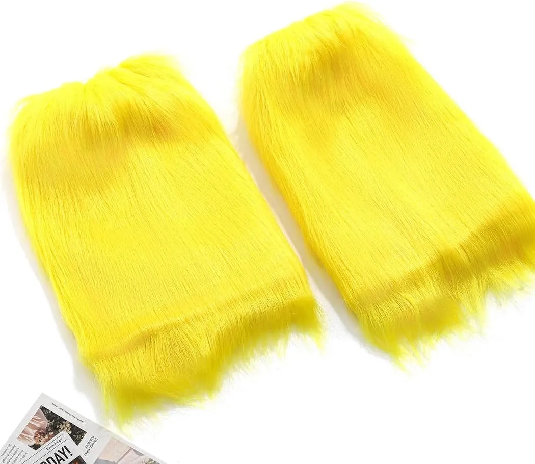 Fuzzy Leg Warmer Winter Fluffy Leg Warmers Boot Covers Mardi Gras Y2k Cosplay New Year Rave Outfit for Women